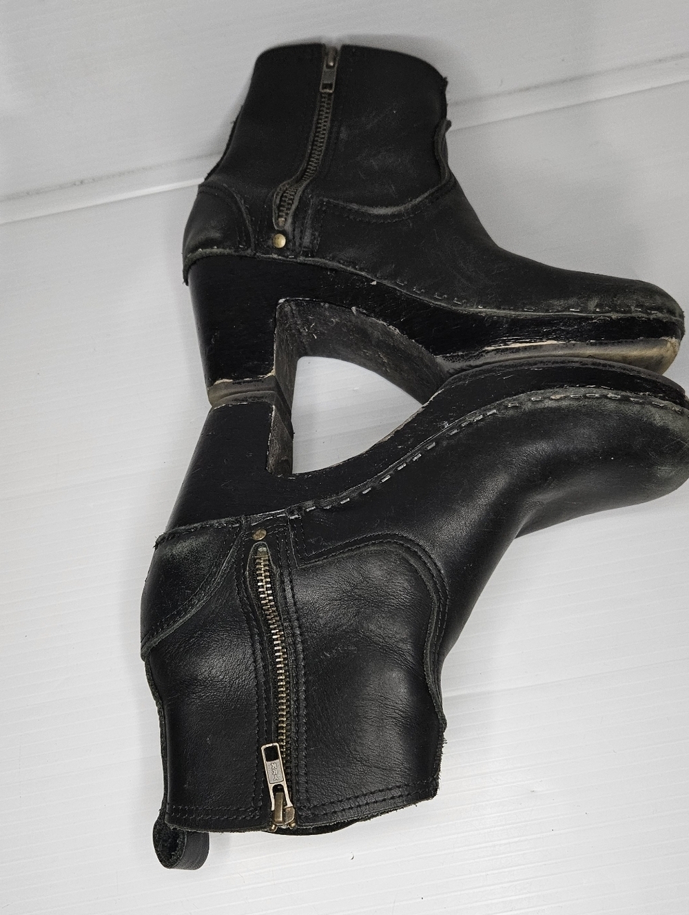 No. 6 Clog Boots Size 38 Leather Platform Ankle Boot Classic Minimalist - Picture 7 of 13